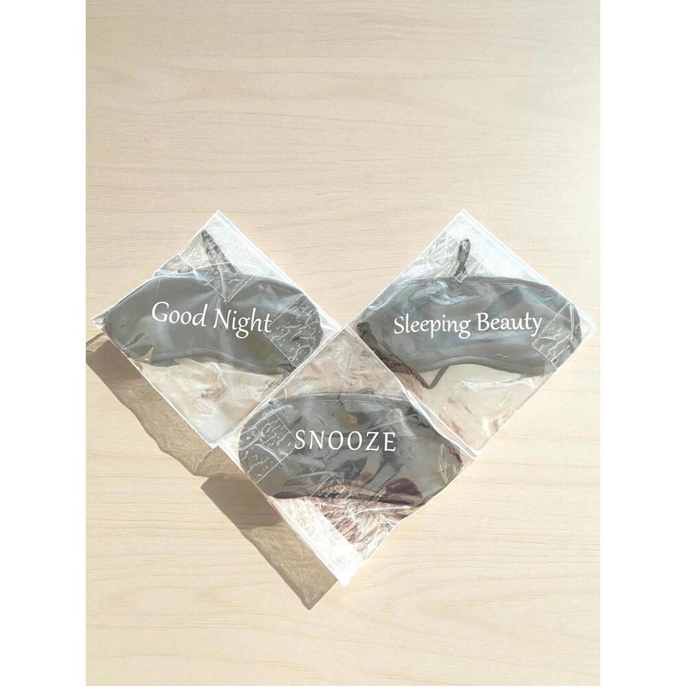 Set of 3 Sleep Masks Black‎ Eye Cover – Good Night, Snooze, Sleeping Beauty NEW